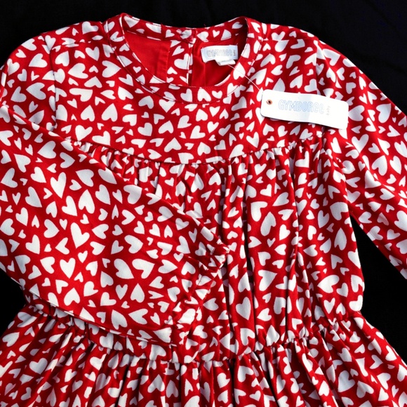 NWT 2T GYMBOREE SWEETHEART SHOPPE L/S HEARTS DRESS - Picture 2 of 3